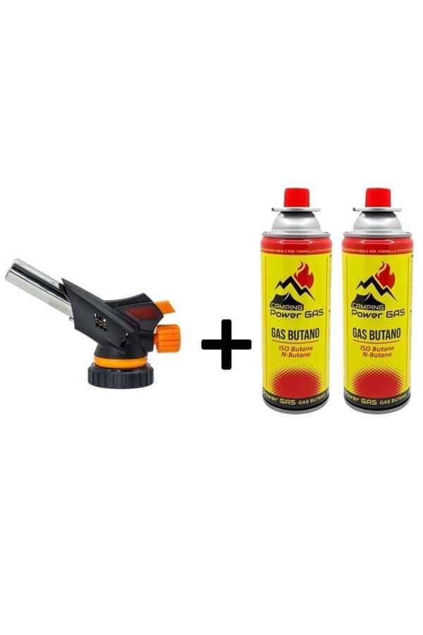 Campıng Tıme Çakmaklı Pürmüz Touch Set 2 Adet Bütan Propan Kamp Gazı Kartuş 400Ml 227Gr - Image 1