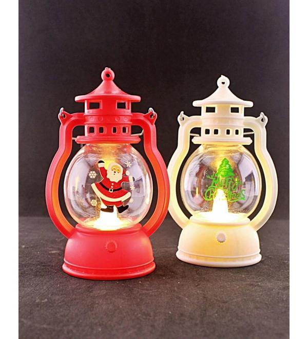 Dekoratif Yeni Yıl Hediyesi 2 Adet Yılbaşı Noel Temalı Led Mumlu Pilli Yılbaşı Kandili - Image 1