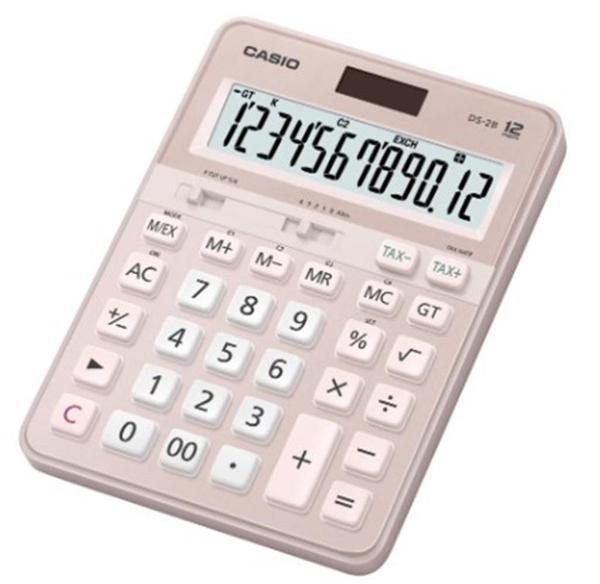 Casio DS-2B-PK Pembe Profesyonel 12 Hane Masa Üstü Hesap Makinesi - Image 1