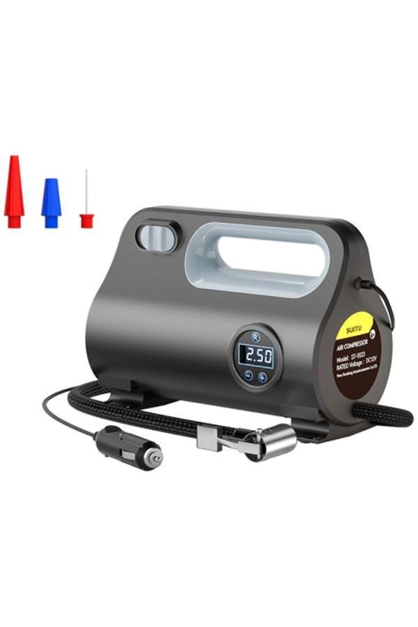 Ally St-5523 Led Işıklı Taşınabilir Hava Pompası Kompresör Araç Lastik Şişirme Makinesi Siyah - Image 1