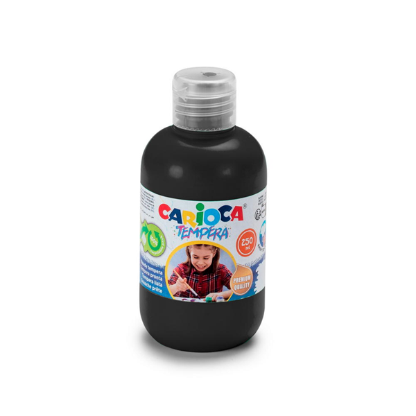 CARİOCA TEMPERA SULUBOYA SÜPER YIKANABİLİR SİYAH 250 ML. - Image 1