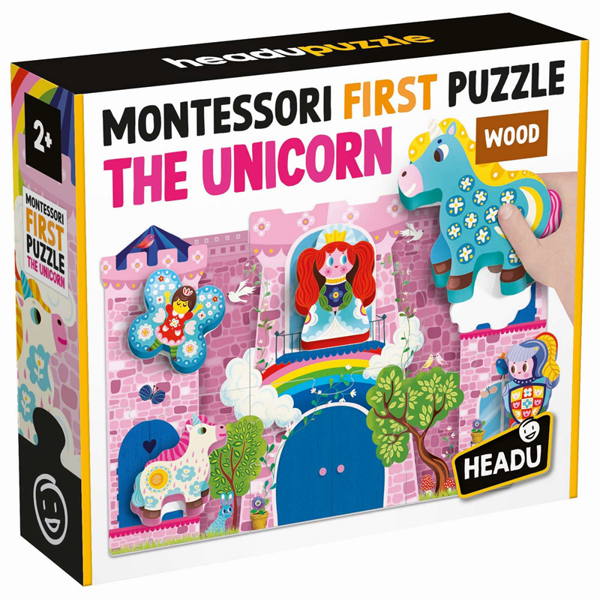 HEADU MONTESSORI FIRST PUZZLE THE UNICORN WOOD (2-5 YAŞ) - Image 1