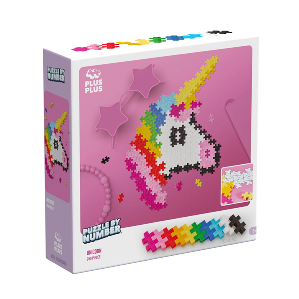 PLUS-PLUS PUZZLE BY NUMBER UNICORN 250 PCS - Image 1