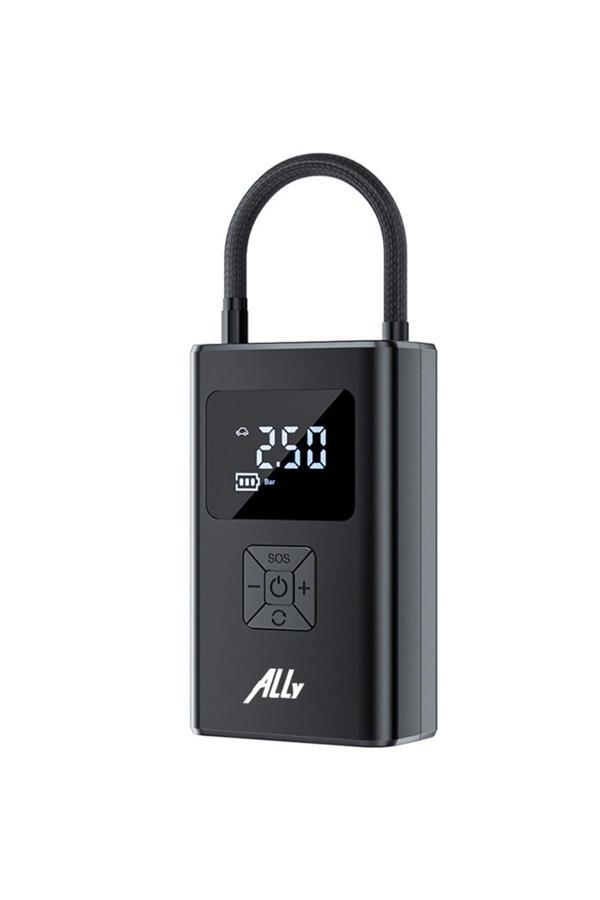 Ally St-5522 Şarjlı Lastik Şişirme Hava Kompresör Pompası 12V Led Işıklı Sıyah - Image 1