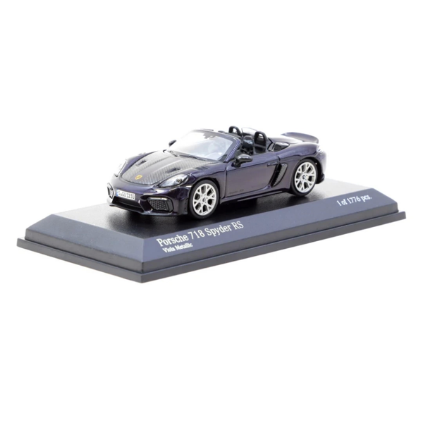 Tarmac Works x Minichamps 1/64 Porsche 718 Spyder RS Viola Metallic - Image 1