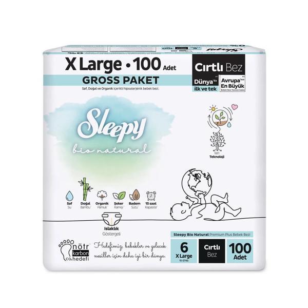 Sleepy Bio Natural Bebek Bezi Gross Paket 6 Beden 100 Adet - Image 1