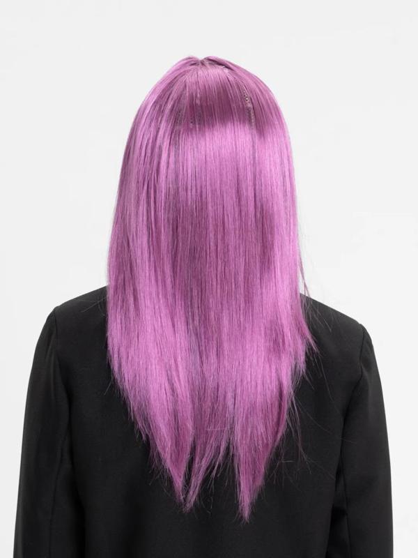 Nessi World Rose Pembe Renk Düz Kesim Uzun Parti Peruğu Takma Saç - Image 1