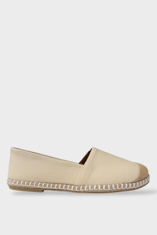 Kadın Espadril Babet Ayakkabı KREM - Image 1