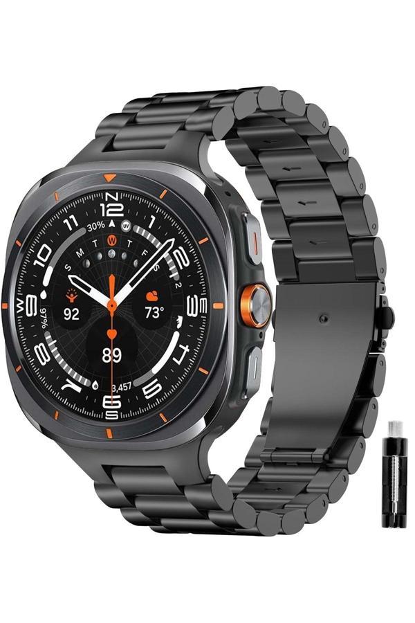 Mmp Shop Samsung Galaxy Watch 7 Ultra 47Mm Uyumlu Paslanmaz Çelik Akıllı Saat Kordonu Metal Toka - Image 1