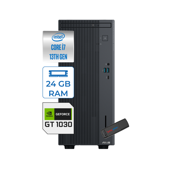 Asus Expertcenter P500MV Intel Core I7-13620H 24GB Ddr5 256GB SSD Freedos 4GB/GT1030 Minitower Masaüstübilgisayar WG7136216512B0DF06+ZETTAUSBBELLEK - Image 1