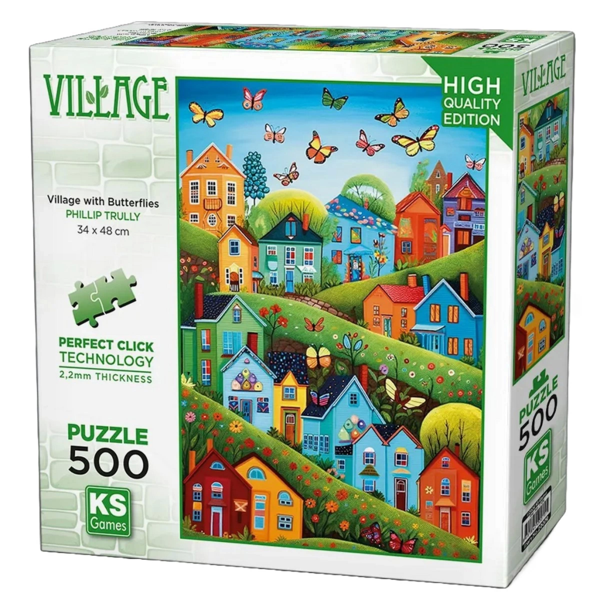 Nessi World KS Games Village with Butterflies Puzzle 500 Parça 20079 - Image 1