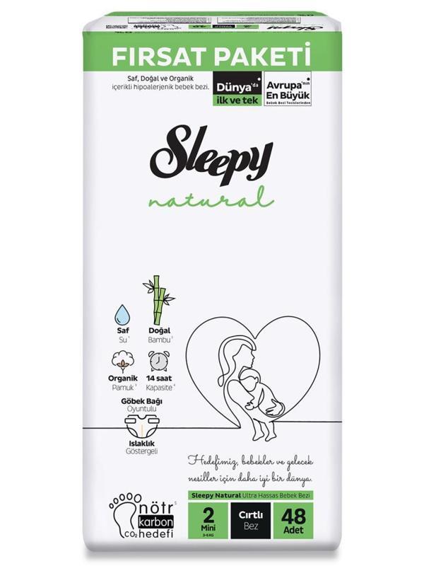 Sleepy Natural Bebek Bezi Fırsat Paketi 2 Beden 48 Adet - Image 1
