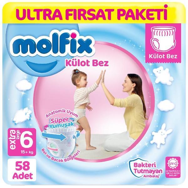 Nessiworld Molfix Külot Bez Ultra Fırsat Paketi 6 Beden 15+ Kg 58 Adet - Image 1