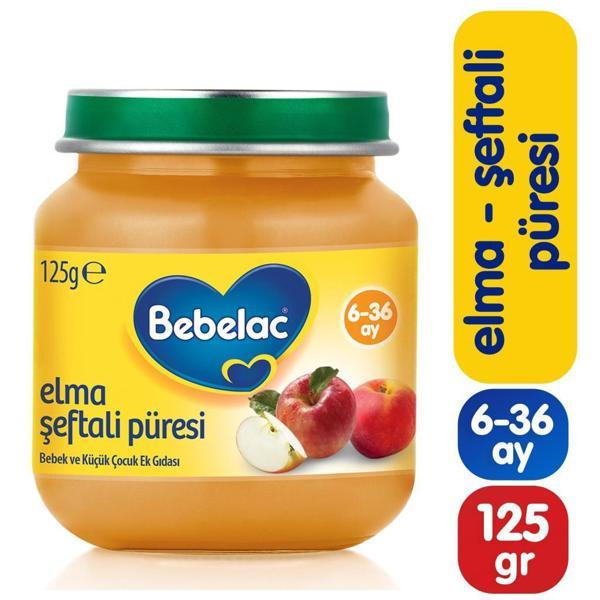 Nessiworld Bebelac Elma Şeftali Püresi Kavanoz Maması 125 Gr - Image 1
