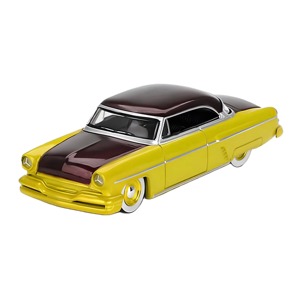 Nessi World Mini GT 1/64 Lincoln Capri Hot Rod 1954 Lime Yellow - Image 1
