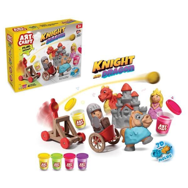 Nessi World 03848 Şövalye ve Ejderha Oyun Hamuru Seti 280 gr -Dede - Image 1