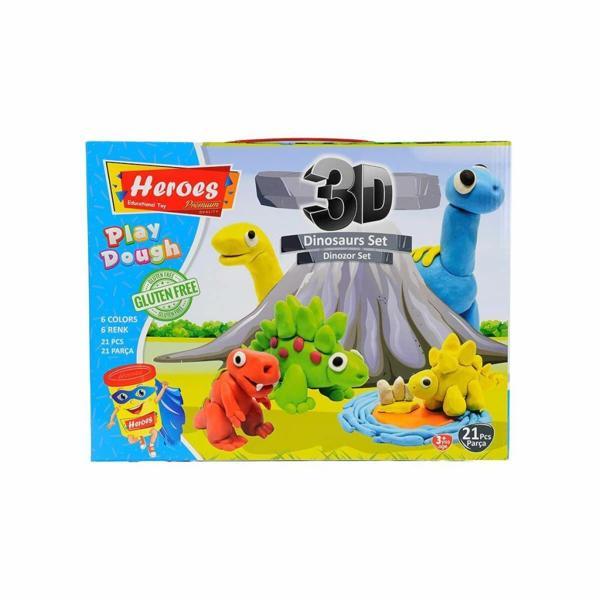 Nessi World ERN-568 Heroes 3D Dinazor Oyun Hamur Seti - Eren Oyuncak - Image 1