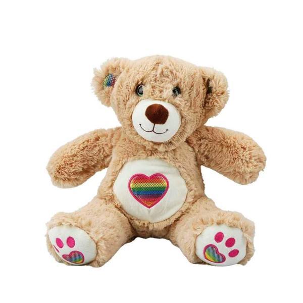 Nessi World 3184 Gökkuşağı Kalpli Peluş Ayı 30 cm -Sunman - Image 1