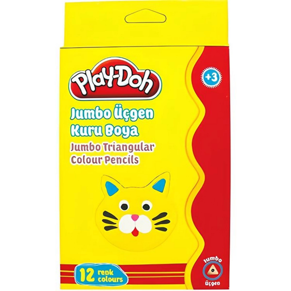 Play-Doh 12 Renk Jumbo Üçgen Kuru Boya - Image 1