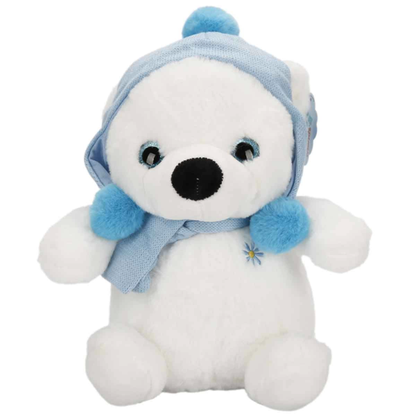 Nessi World Şapkalı ve Atkılı Peluş Kutup Ayısı 30 cm S00004773 - Image 1