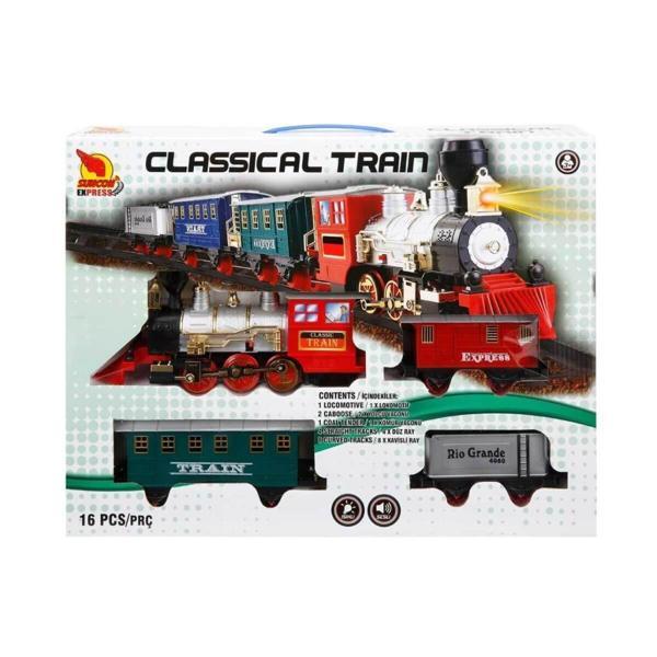 01551 Sunman, Sesli ve Işıklı Klasik Tren Seti 16 Parça - Image 1