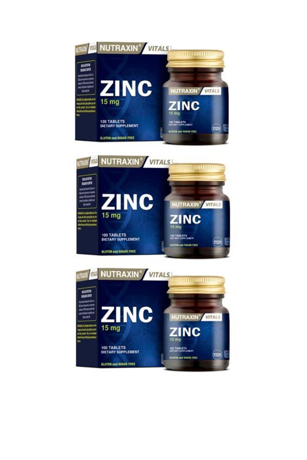 Nutraxin Zinc Sulphate 15 Mg 100 Tablet 3 Adet - Image 1