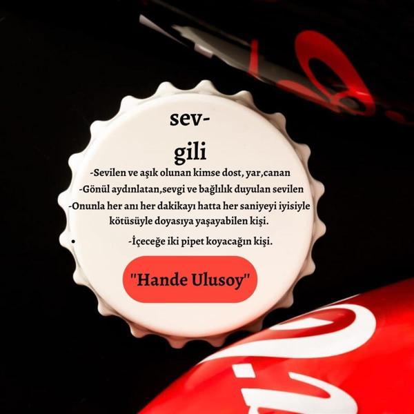 Kız Arkadaşa Hediye Sevgili Kelime Anlamlı İsme Özel Baskılı Magnet Açacak - Image 1