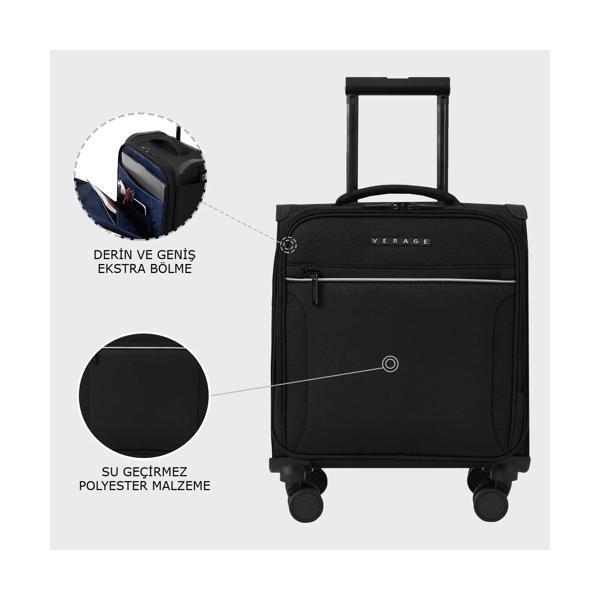 Verage Gm21002 Kabin Boy Valiz 4 Tekerlekli Kumaş Valiz 20" Lacivert El Bagajı - Image 1