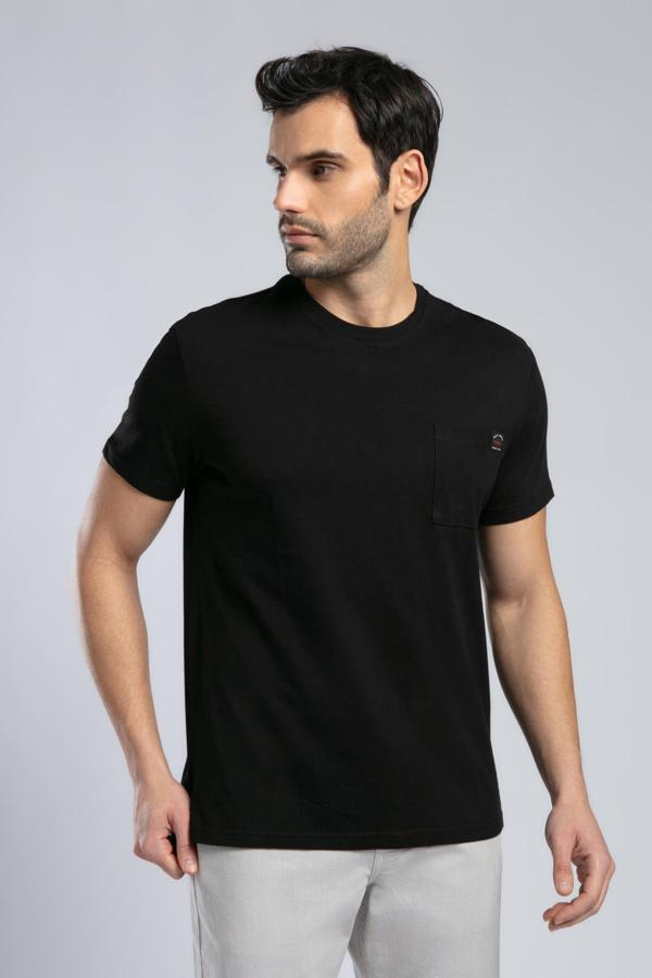 Lee Cooper Pamuklu Relaxed Fit Tek Cepli Sıfır Yaka Erkek T Shirt 252 LCM 242018 8101 SİYAH - Image 1
