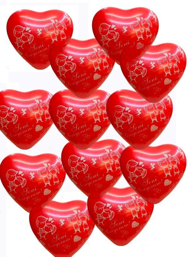 Seni Seviyorum Balon 10 Lu Kalp Balon - Image 1