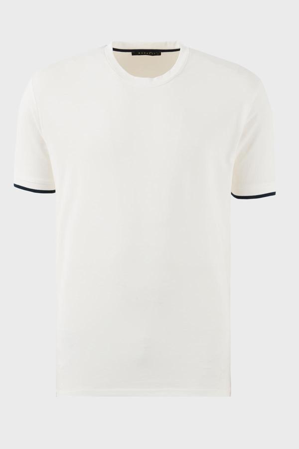 Buratti Streç Pamuklu Regular Fit Bisiklet Yaka Erkek T Shirt 5902981 BEYAZ - Image 1