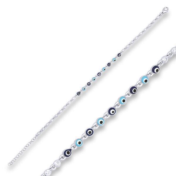 Gümüş Nazar Boncuklu Bileklik SL7279 - Image 1