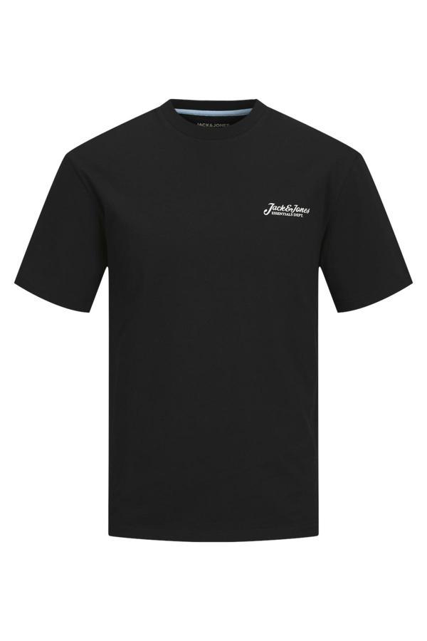 Jack & Jones Jjbeau % 100 Pamuk Relaxed Fit Bisiklet Yaka Erkek T Shirt 12275012 SİYAH - Image 1