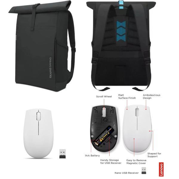 300 Kablosuz Mause Bulut Gri + Gaming Gx41h70101 16 Inç Siyah Çanta Pro Set - Image 1