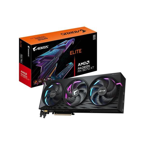 GIGABYTE AORUS Radeon RX 9070 XT ELITE 16GB RGB Halo 256Bit AMD Ekran Kartı-GV-R9070XTAORUS E-16GD - Image 1