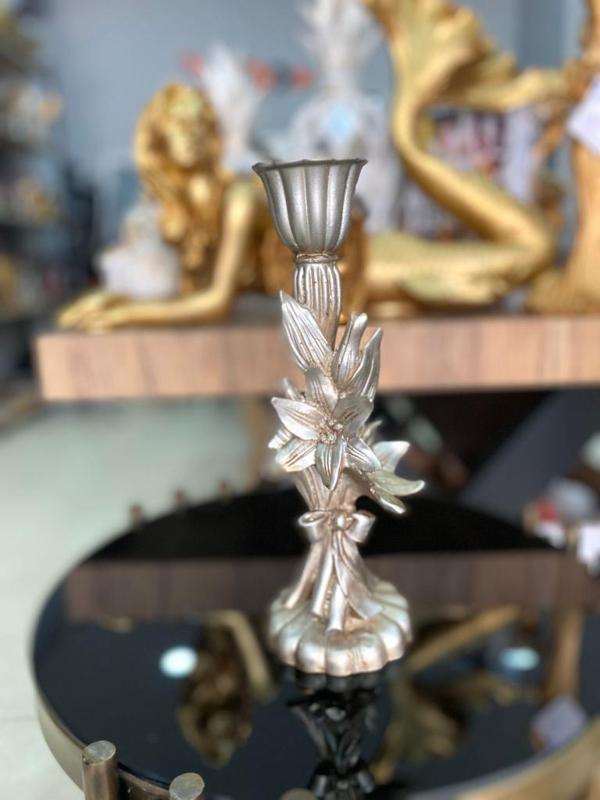 Şamdan mumluk çiçek şamdan polyester  - Image 1