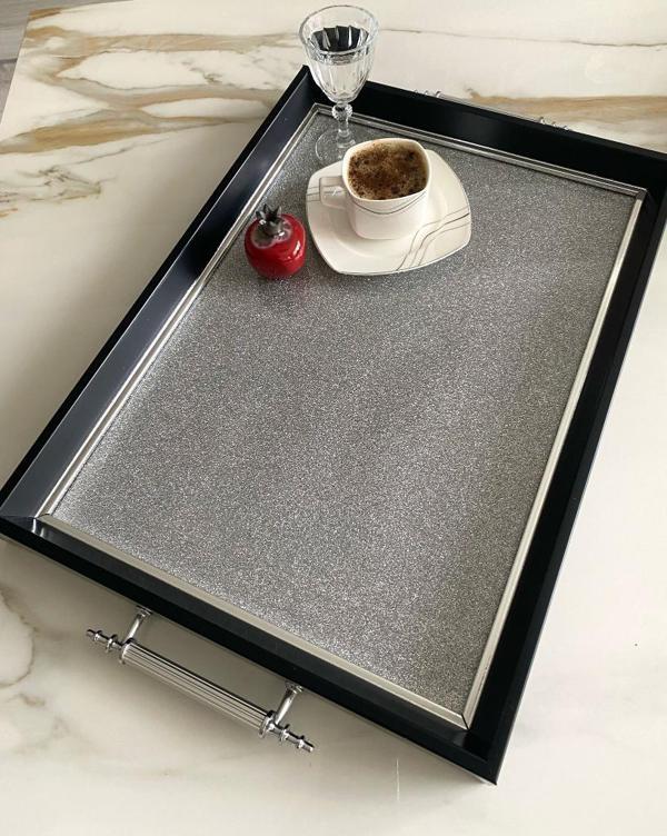 Simli Çay Tepsisi ,lüx Çay Tepsisi,sunum Tepsisi - Image 1