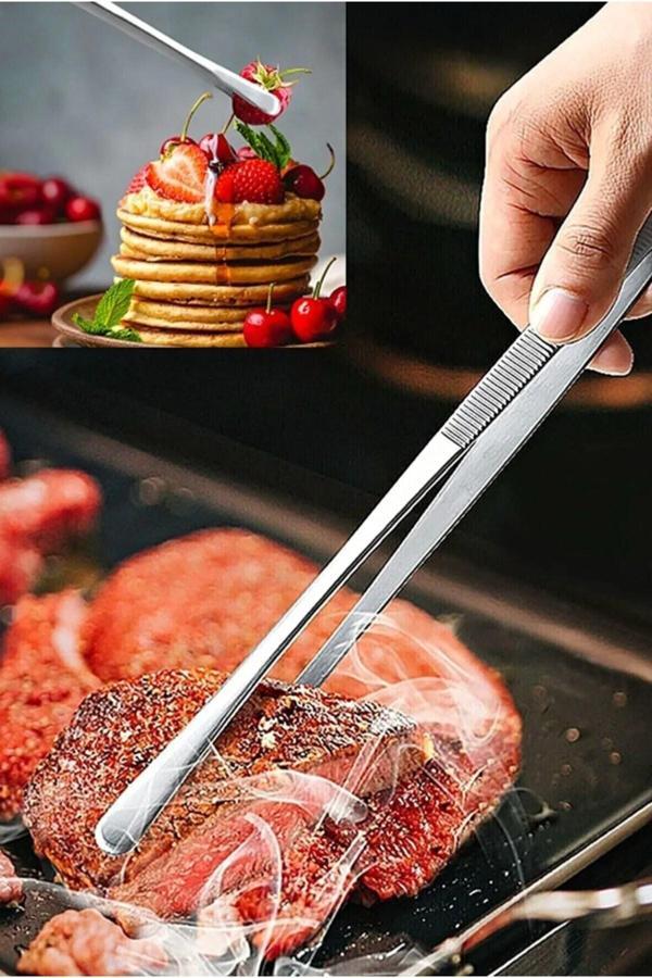 Hilamingo Home Masterchef Pratik Cımbız Maşa Pişirme Cımbızı Çelik Maşa 30Cm Çelik Cımbız Pişirme Çevirme Maşası - Image 1