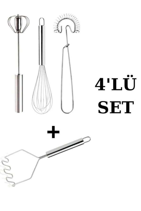Hilamingo Home 4'Lü Mutfak Gereçleri Set; Çırpıcı Set Ve Patates Ezici - Image 1