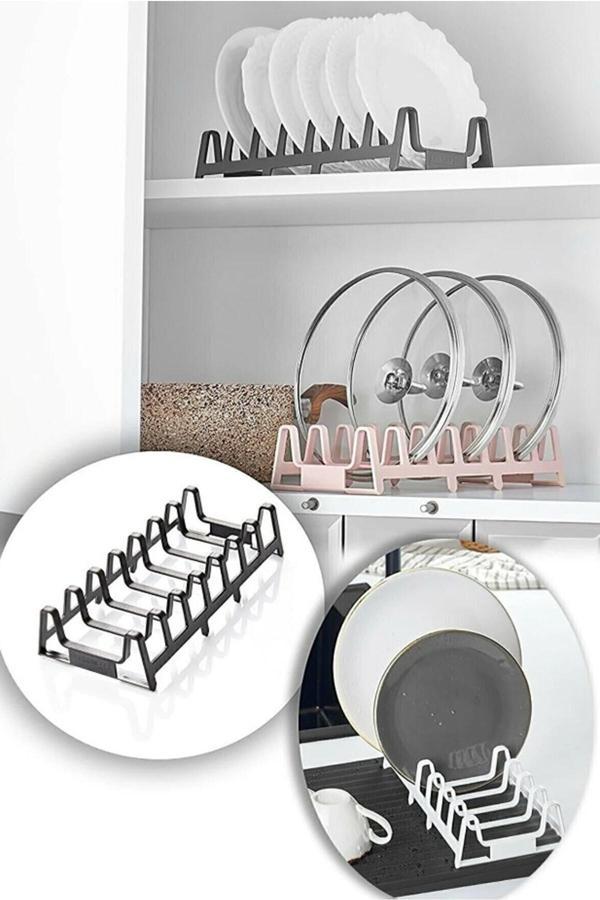 Hilamingo Home 2 Adet 8 Bölmeli Rinnig Plastik Tabaklık Kurutmalık Tencere Kapaklık Tabak Organizer Düzenleyici - Image 1