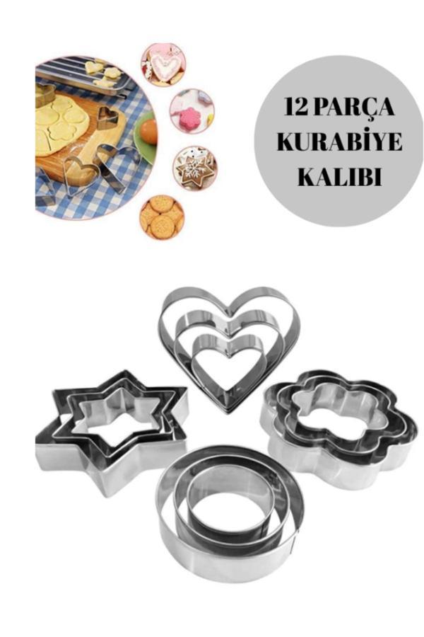Hilamingo Home 12 Parça Metal Kurabiye Kalıbı - Image 1