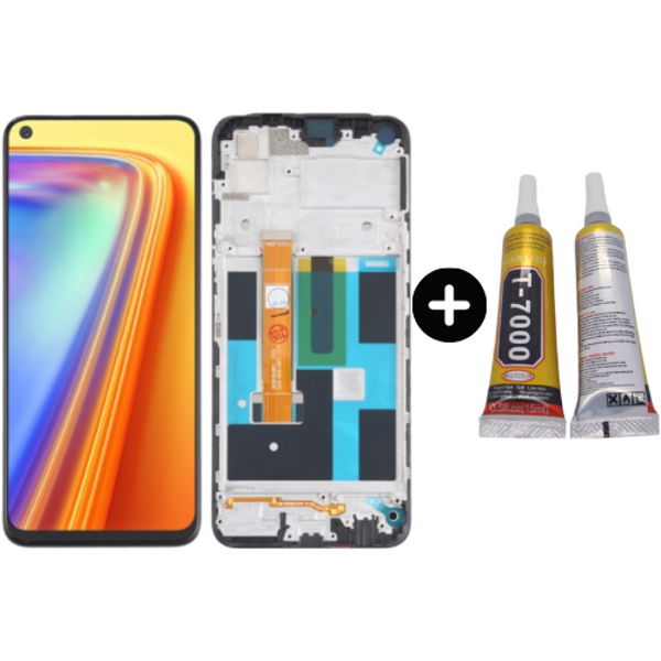 Realme 7 Uyumlu  HK Lcd Ekran Dokunmatik + B7000 - Image 1