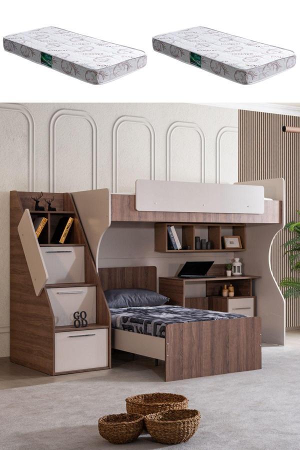 Ranza, Milano Çift Kişilik Çalışma Masalı Modern Ranza + 2 Adet Comfort Yatak - Image 1
