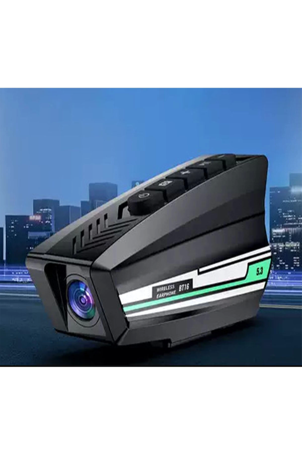 Bt16 Motosiklet Kask Bluetooth Kulaklık 2000 Mah Batarya 1080p Hd Kamera Intercom Kulaklık Su Geçirmez - Image 1
