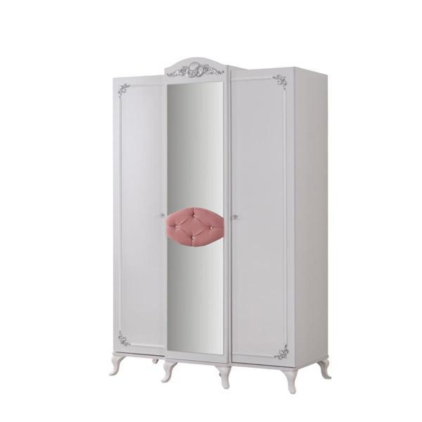 Gardırop, Inci Gümüş 3 Kapaklı Dolap - Image 1