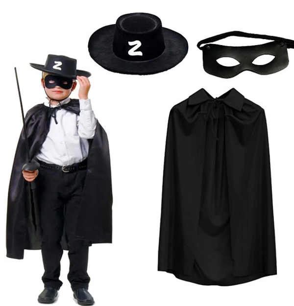 Zorro Pelerini Şapkası Ve Maske Seti Çocuk Boy - Image 1