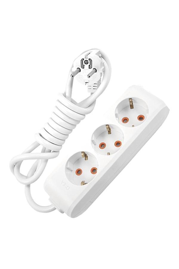 Viko Beyaz Multi-Let 3 Lü 3*1.5 Mm Ttr 10 Metre Uzatma Kablosu Seyyar Uzatma Kablosu - Image 1