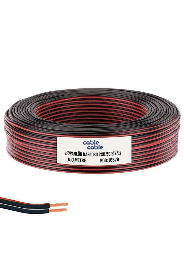 Cable Cable Hoparlör Kablosu Kordon 2X0.50 Siyah 100Mt Cablecable - Image 1