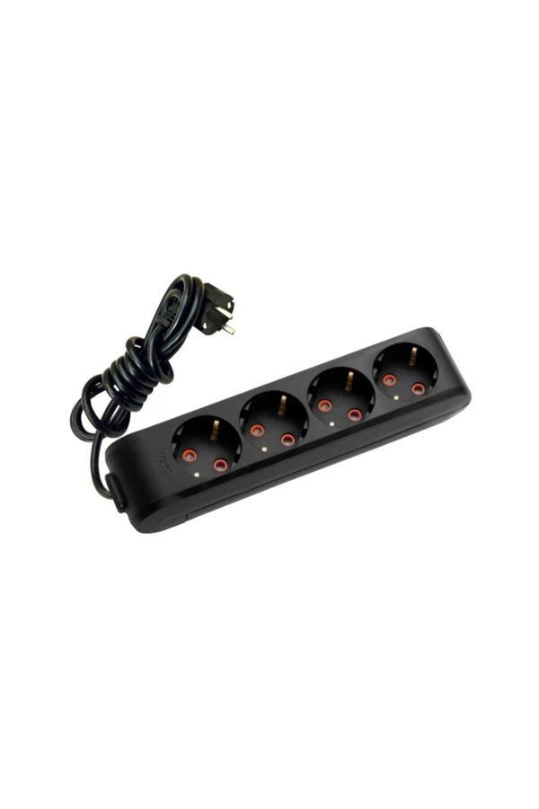 Viko Multi-Let Siyah 4'Lü Topraklı Çocuk Korumalı Grup Priz-3 Metre - Image 1