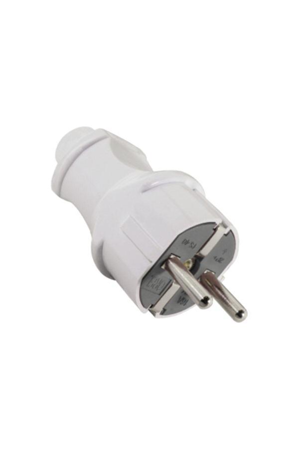 Orel Topraklı Erkek Fiş Beyaz 220 Volt - Image 1